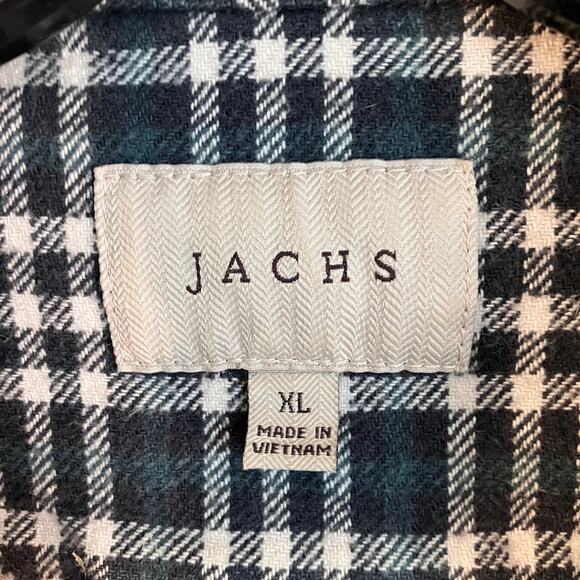 Jachs NY Plaid Green and White Button Up Flannel Shirt - Picture 5 of 6